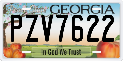 GA license plate PZV7622