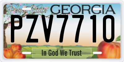 GA license plate PZV7710