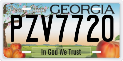 GA license plate PZV7720