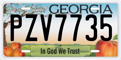 GA license plate PZV7735