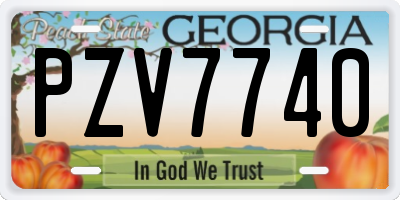 GA license plate PZV7740
