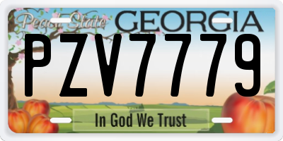 GA license plate PZV7779