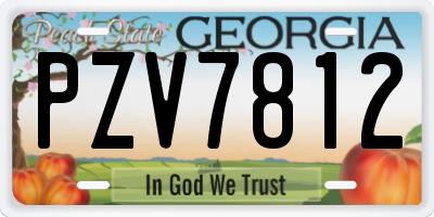 GA license plate PZV7812