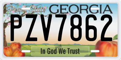 GA license plate PZV7862