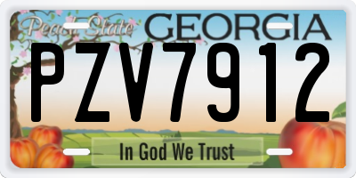 GA license plate PZV7912