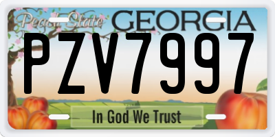 GA license plate PZV7997