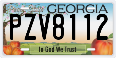 GA license plate PZV8112