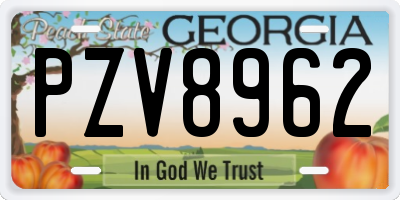 GA license plate PZV8962
