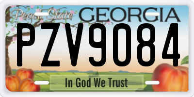 GA license plate PZV9084
