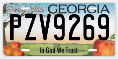 GA license plate PZV9269