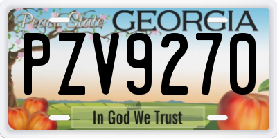 GA license plate PZV9270
