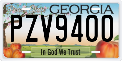 GA license plate PZV9400