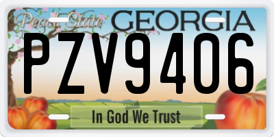 GA license plate PZV9406