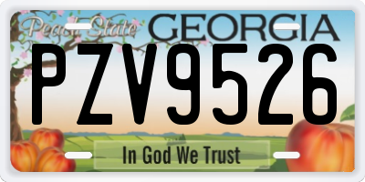 GA license plate PZV9526