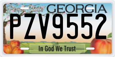GA license plate PZV9552