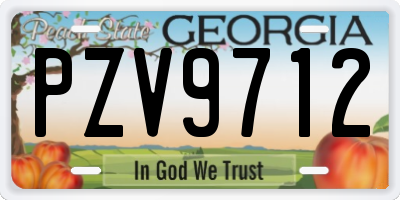GA license plate PZV9712