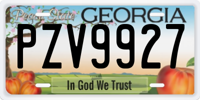 GA license plate PZV9927