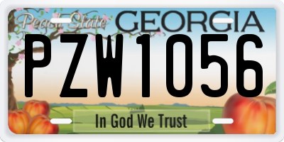 GA license plate PZW1056