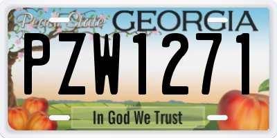 GA license plate PZW1271