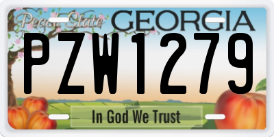 GA license plate PZW1279
