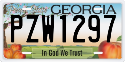 GA license plate PZW1297