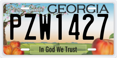 GA license plate PZW1427