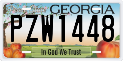 GA license plate PZW1448