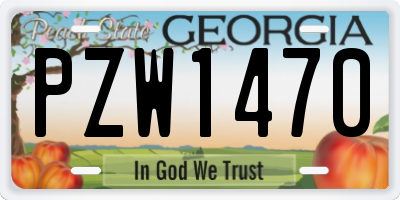 GA license plate PZW1470