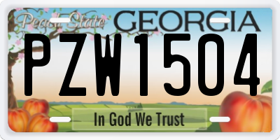 GA license plate PZW1504