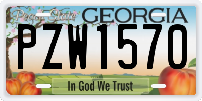GA license plate PZW1570