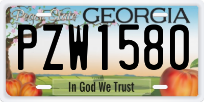 GA license plate PZW1580