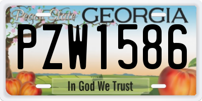 GA license plate PZW1586