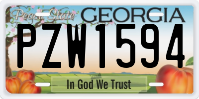 GA license plate PZW1594