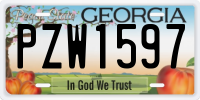 GA license plate PZW1597