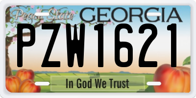 GA license plate PZW1621