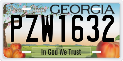 GA license plate PZW1632