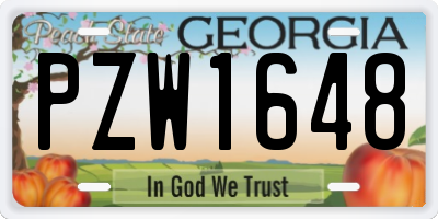 GA license plate PZW1648