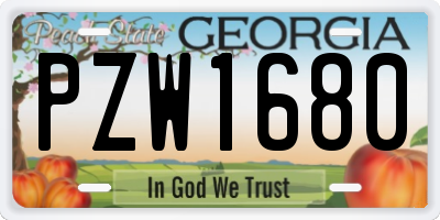 GA license plate PZW1680