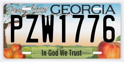 GA license plate PZW1776