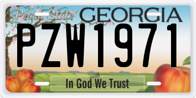 GA license plate PZW1971