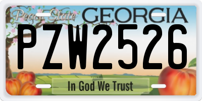 GA license plate PZW2526