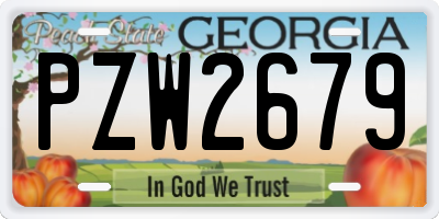 GA license plate PZW2679