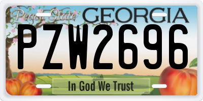 GA license plate PZW2696