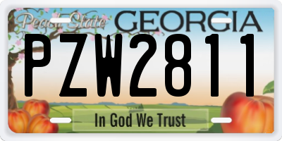 GA license plate PZW2811