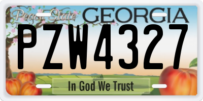GA license plate PZW4327