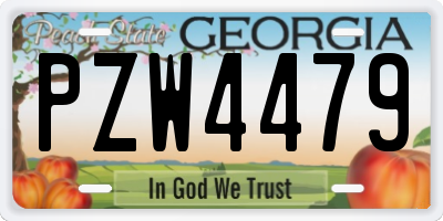 GA license plate PZW4479