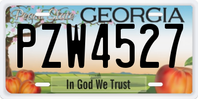 GA license plate PZW4527