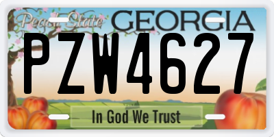 GA license plate PZW4627