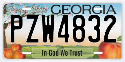GA license plate PZW4832