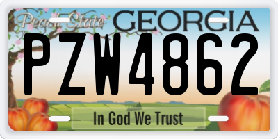 GA license plate PZW4862